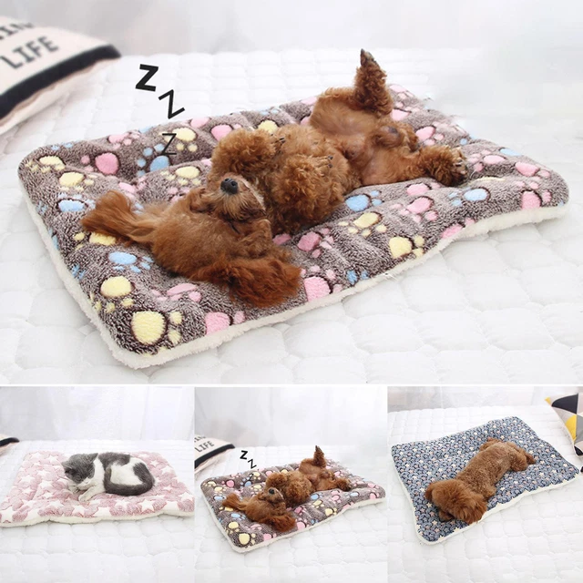 Pet Blanket Cat Dog Puppy Bed Mattress Winter Kennel Fleece Calming Sleeping Mat