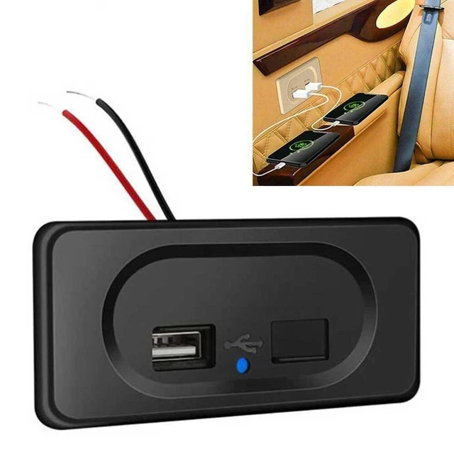 Cargador de coche USB 2022 NUEVO para 12V coche barco puertos caravana impermeable negro