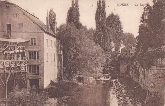 CPA 77 BRIE près Fontainebleau MORET s/LOING & ORVANNE Lavoir & Lavandières 1907