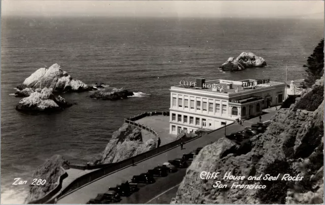Cliff House and Seal Rocks, SAN FRANCISCO, California Real Photo Postcard - Zan