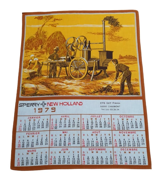 Torchon vintage calendrier année 1972 Torchon vintage calendrier année 1972