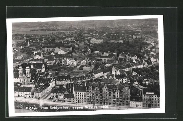 AK Graz, Panoramablick vom Schlossberg gegen Westen