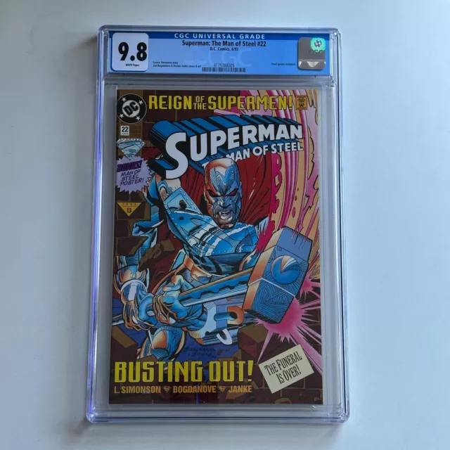 DC Comics Superman The Man of Steel #22 CGC 9.8 NM/M Key 1st Full STEEL 1993
