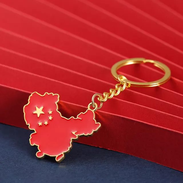 China Map Flag Keychain Creative Bag Pendant National Day Patriotic Map Keyc SN❤