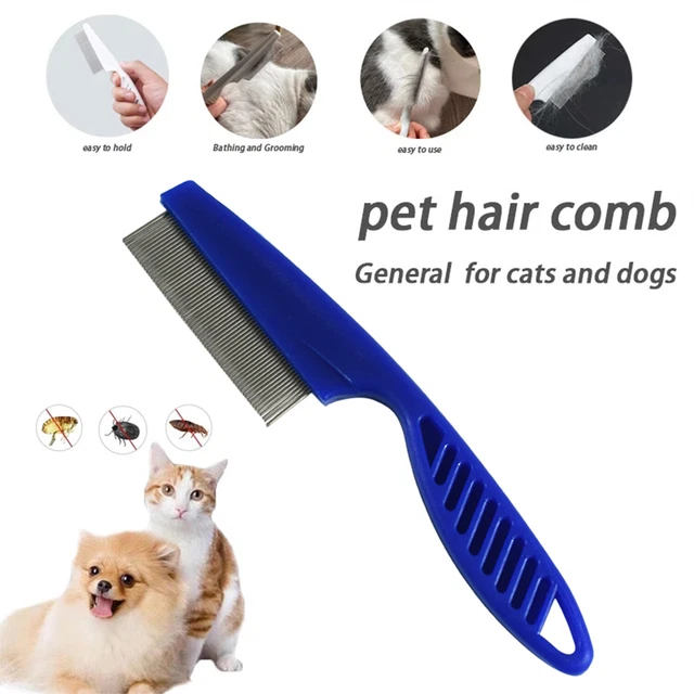 Durable Pet Flea Comb for Dog Cat Metal Teeth Hair Removal Comb Nonslip Handle