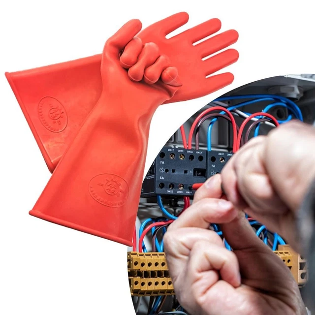 Rubber Electrician Insulating Gloves 5KV Work Safe Gloves  Electrical
