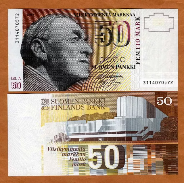 Finland, 50 Markkaa, 1986 (1991)  P-118, pre-Euro, UNC