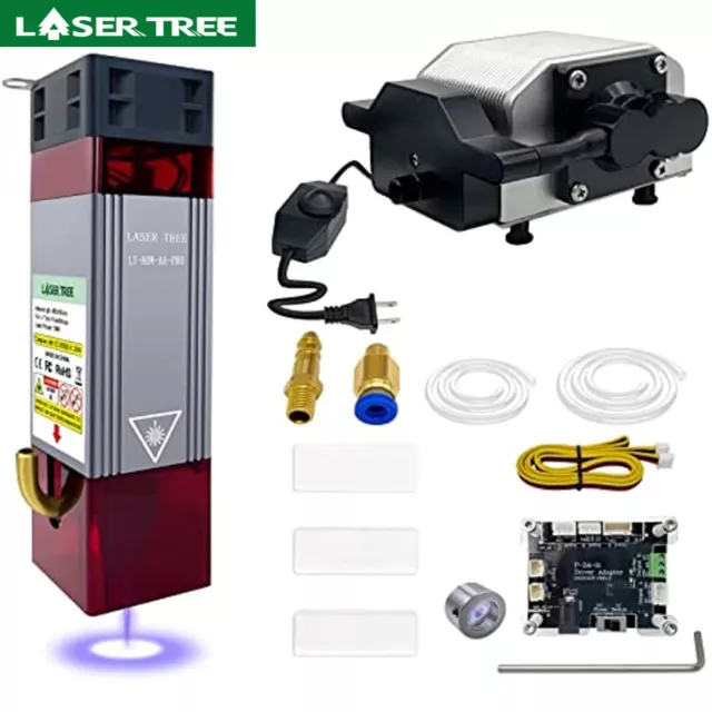 80W Laser Module +Air Assist Pump Kit with Adjustable 30L/Min,for Laser Engraver