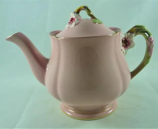 Beautiful Vintage Estate Royal Winton Pink Petunia Tea Pot 1 Litre St# 19436