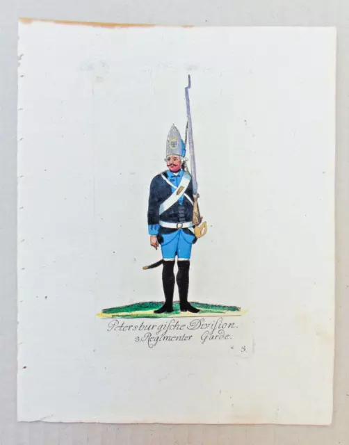 Original handcolored engraving, Russian Imperial army, 1773., Leipzig, military