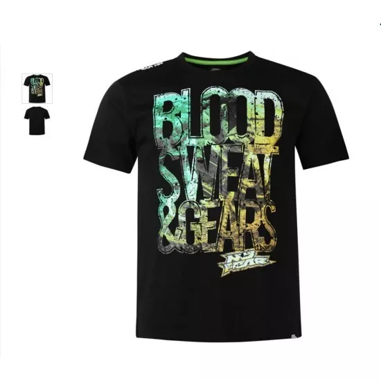 Camiseta Moto Fashion No Fear Moto Graphic Blood Sweat Gear Black Ao