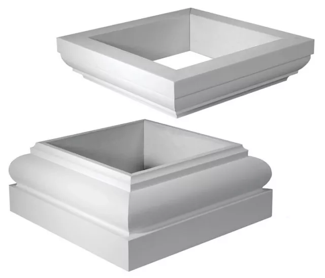 Cap & Base for Square NON Tapered Column Shaft - FiberGlass (Choose Size)