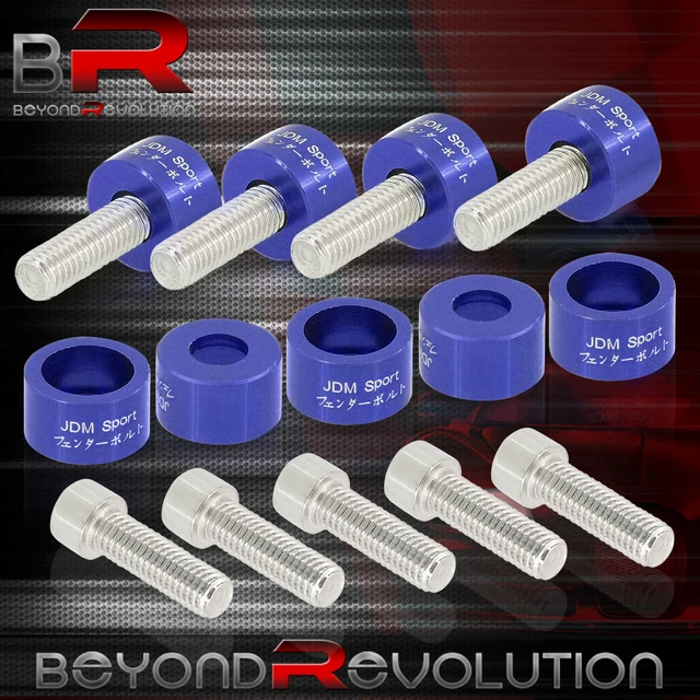 For Acura Honda JDM Blue 8MM Engine Header Cup Bolts Washers Kit