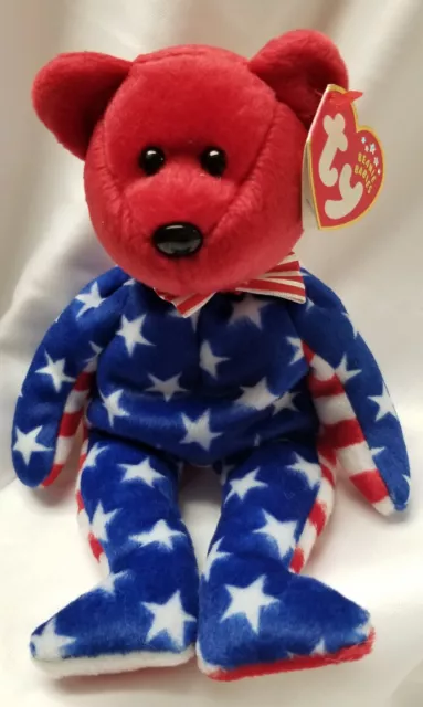 Liberty the Bear Red Head Ty Beanie Baby Plush in Mint Condition with all tags