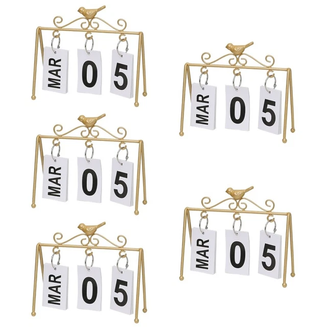 5pcs Desktop Iron Craft Calendar Decoration