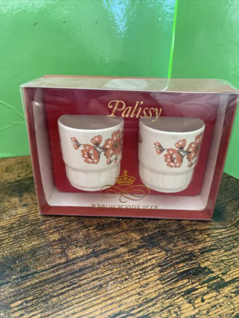Palissy (Royal Worcester) Set of 2 Vintage Egg Cups, New in Original Box