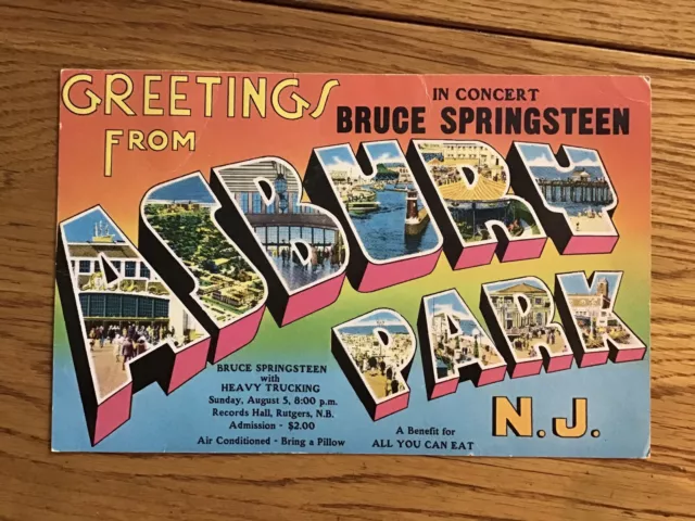 Bruce Springsteen Rare Rutgers Nj Aug 5 1973 Original Promo Concert Poster Card