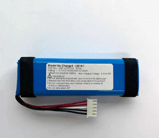 Batterij voor JBL Charge 3 2016, Li-Polymer, 3,7V, 6000mAh, 22,2Wh