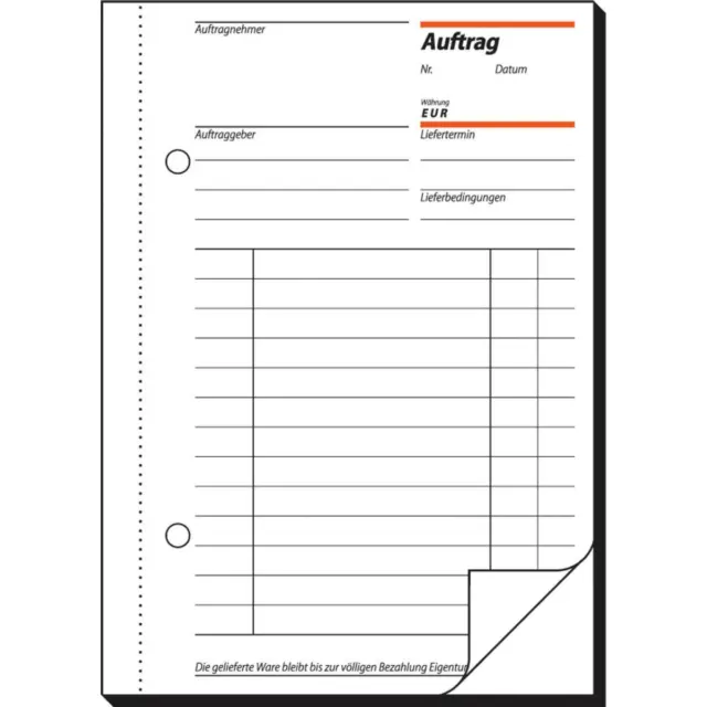 Formularbuch 'Auftrag', A5, 3 x 40 Blatt, SD sigel SD002 (4004360910067)