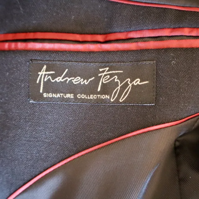 Andrew Fezza Mens Sport Coat 42-R All Seasons Herringbone Jacket Charcoal NEW! 2