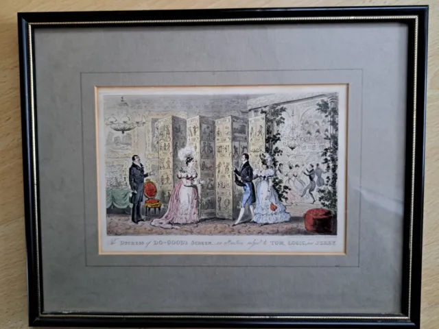 Robert Cruikshank-The Duchess Of Do Good's Screen-Etching Hand Tinted-Framed