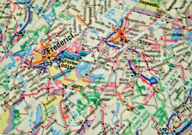 ACEO NEW original map collage/vintage paper/gloss finish "Somewhere in Maryland"