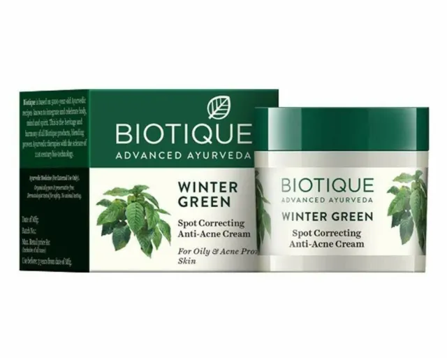 Crema antiacné correctora de manchas verdes de invierno Biotique Biotique 15 grm