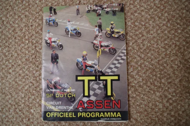 1981 Niederländisches TT Assen-Programm 27. Juni 1981 - Offizielles Programm