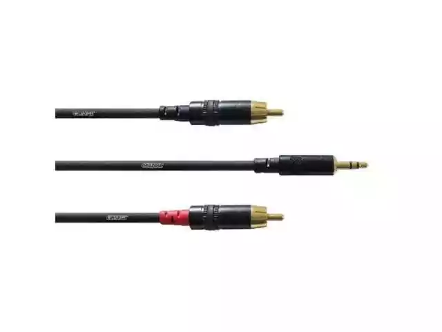 Cordial Kabel Stereo Mini Klinke auf 2x Cinch,0,9m