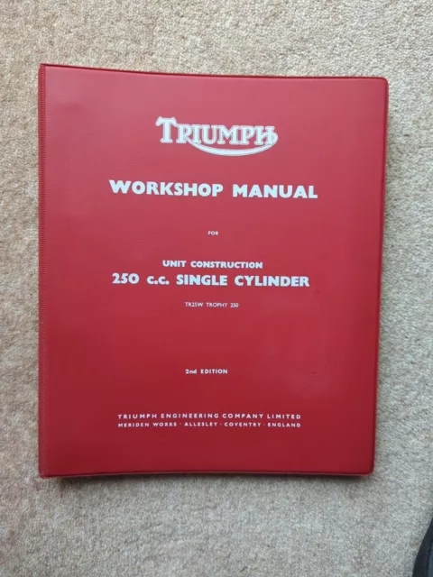 TRIUMPH WERKSTATTHANDBUCH FÜR GERÄTEBAU 250cc EINZYLINDER TR25W/TROPHÄE