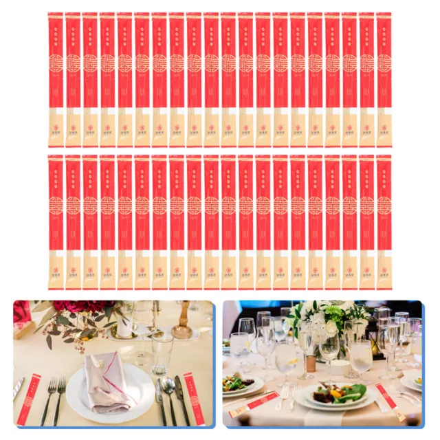 40 Pcs Disposable Chopsticks Wedding Party Supplies Festive Tableware Set