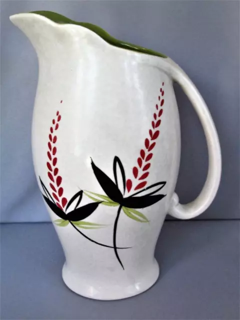 Vintage Crown Devon E20 Hand Painted Pitcher Jug 7 1/2" Tall Mid Century Kt7725