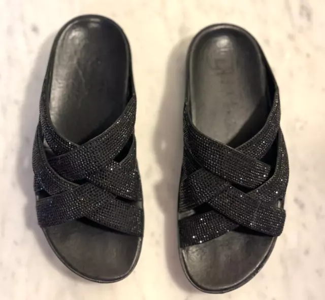 Black Crystal Fitflop Sandals (Size 8)