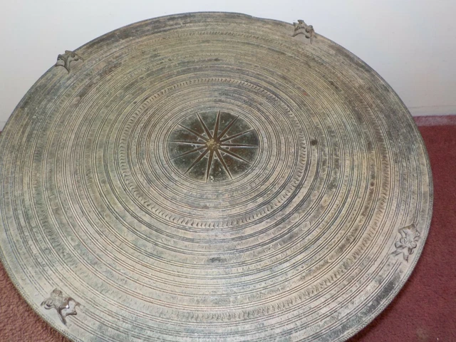 Antique Burmese Bronze Karen Frog Drum Vintage 3
