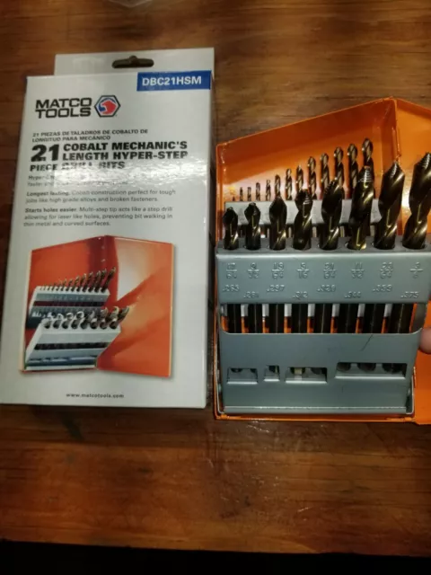 Matco Tools 21 Piece Cobalt Hyper Step Drill Bits Mechanics Length