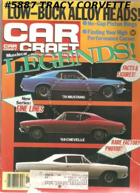 June 1987 Car Craft 1970 Mustang 1968 Chevelle 1968 Chrysler 1969 Copo 427