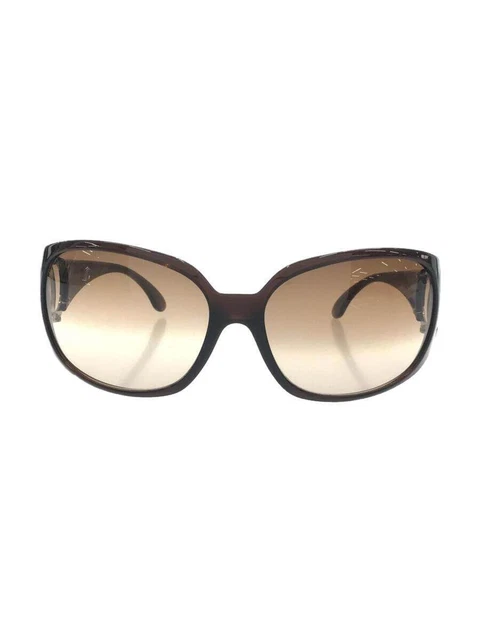 CHANEL #266 Sunglasses Plastic brown Women's