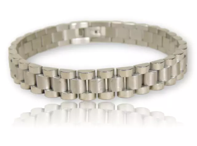 Stainless Steel Smooth Link Silver Bracelet 10mm 8 1/4 inch  Men's Women