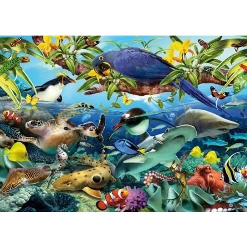 1000 Piece Jigsaw Puzzle Tropical Animals & Birds Wonders Of The Wild 05482 2