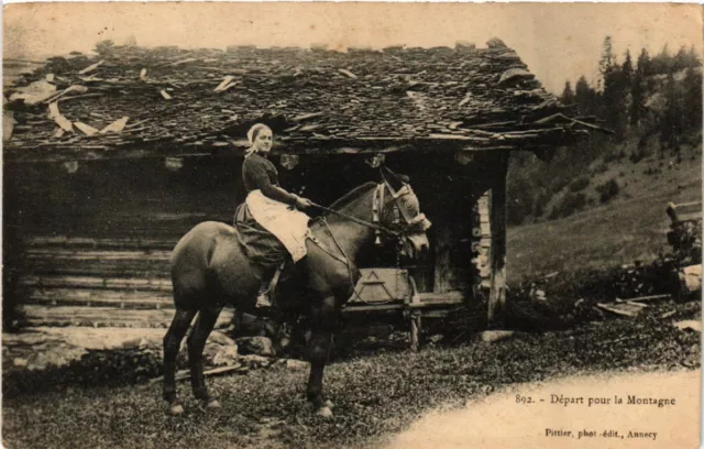CPA Départ pour la Montagne - Folklore - Types (482291)