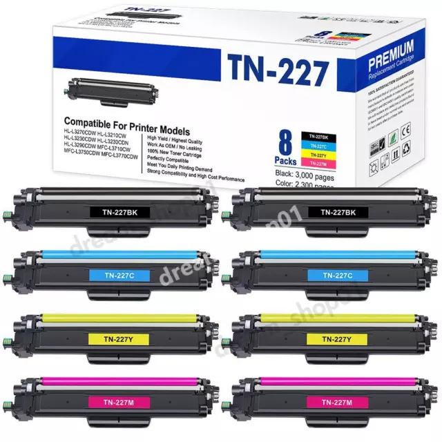 TN227 TN223 BK Toner for Brother MFC-L3770CDW HL-L3270CDW L3230CDW 3290CDW  Lot