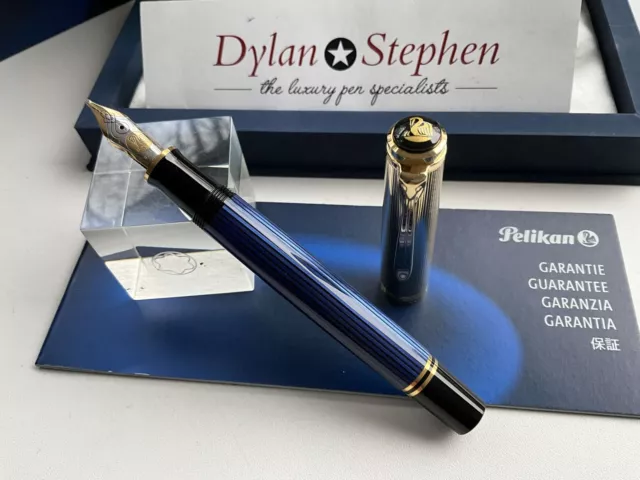 Pelikan Souveran M850 Blue and 925 vermeil cap fountain pen 18C OBB gold nib