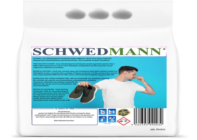 SCHWEDMANN® 100g Schuhdeo Schuhpuder gegen Fußgeruch! NEUHEIT !