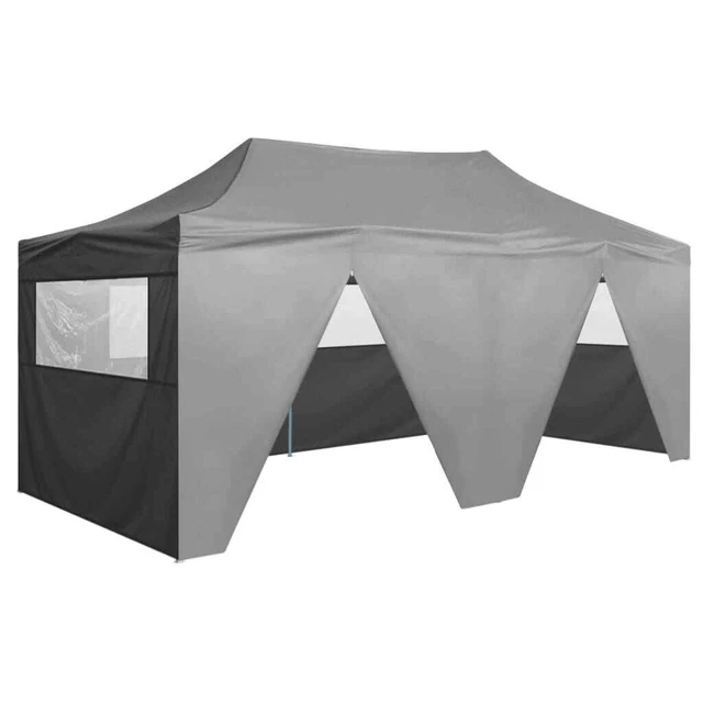 vidaXL Profi Partyzelt Faltbar 4 Seitenwänden 3x6m Anthrazit Pavillon Festzelt *