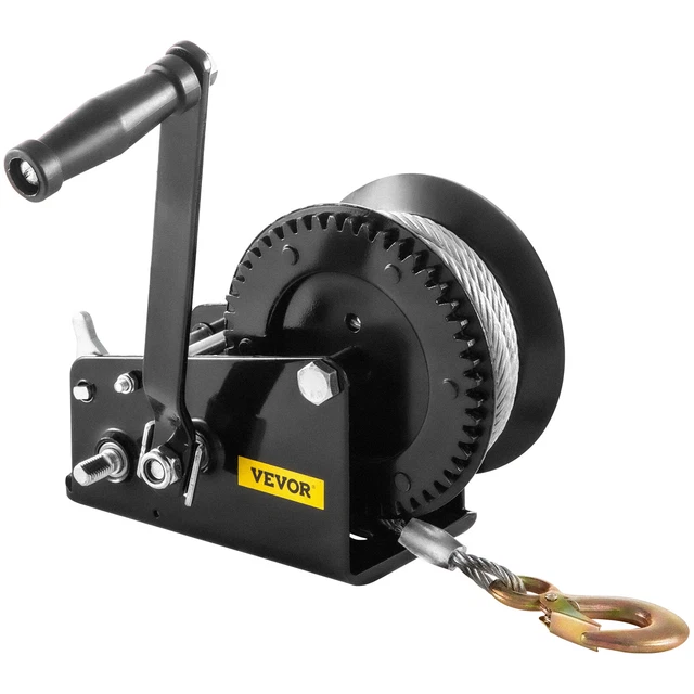 VEVOR HAND WINCH 3500LBS Heavyduty Hand Crank w/ 33FT Steel Cable for