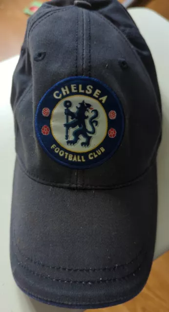 Chelsea Fc Navy Blue Adult  Embroidered Crest Baseball Cap One Size