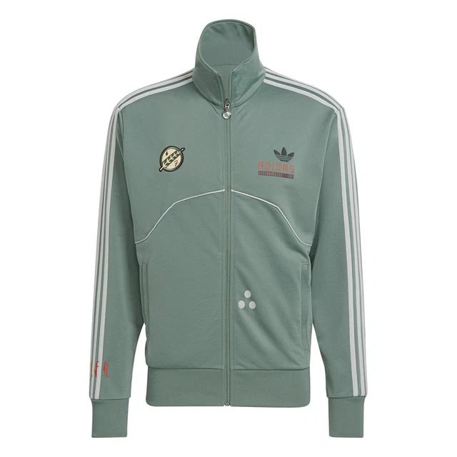 adidas ORIGINALS MEN'S BOBA FETT FIREBIRD TRACK TOP JACKET GREEN STAR WARS RETRO
