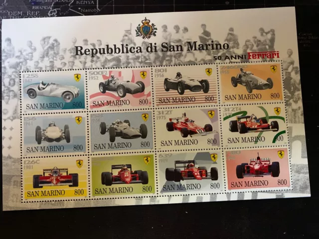 F1 Repubblica di San Marino 50 Anni Ferrari Postage stamps