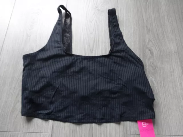 M&S Marks & Spencer Black Non Wired Crop Top Bra Size Medium Uk Size 12-14