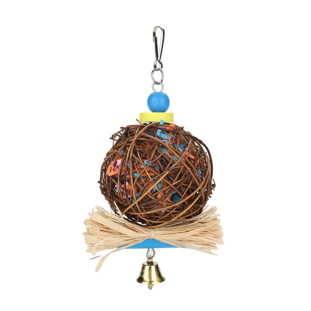 Vogel Papagei Kauen Spielzeug Natürliche Rattan Ball Spielzeug Für Kleine Bhc